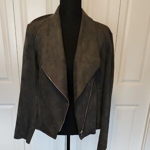 Tahari Charcoal Suede Jacket